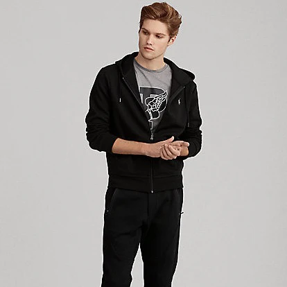 Ralph Lauren Double-knitted Full-Zip Hoodie Black - Image 3