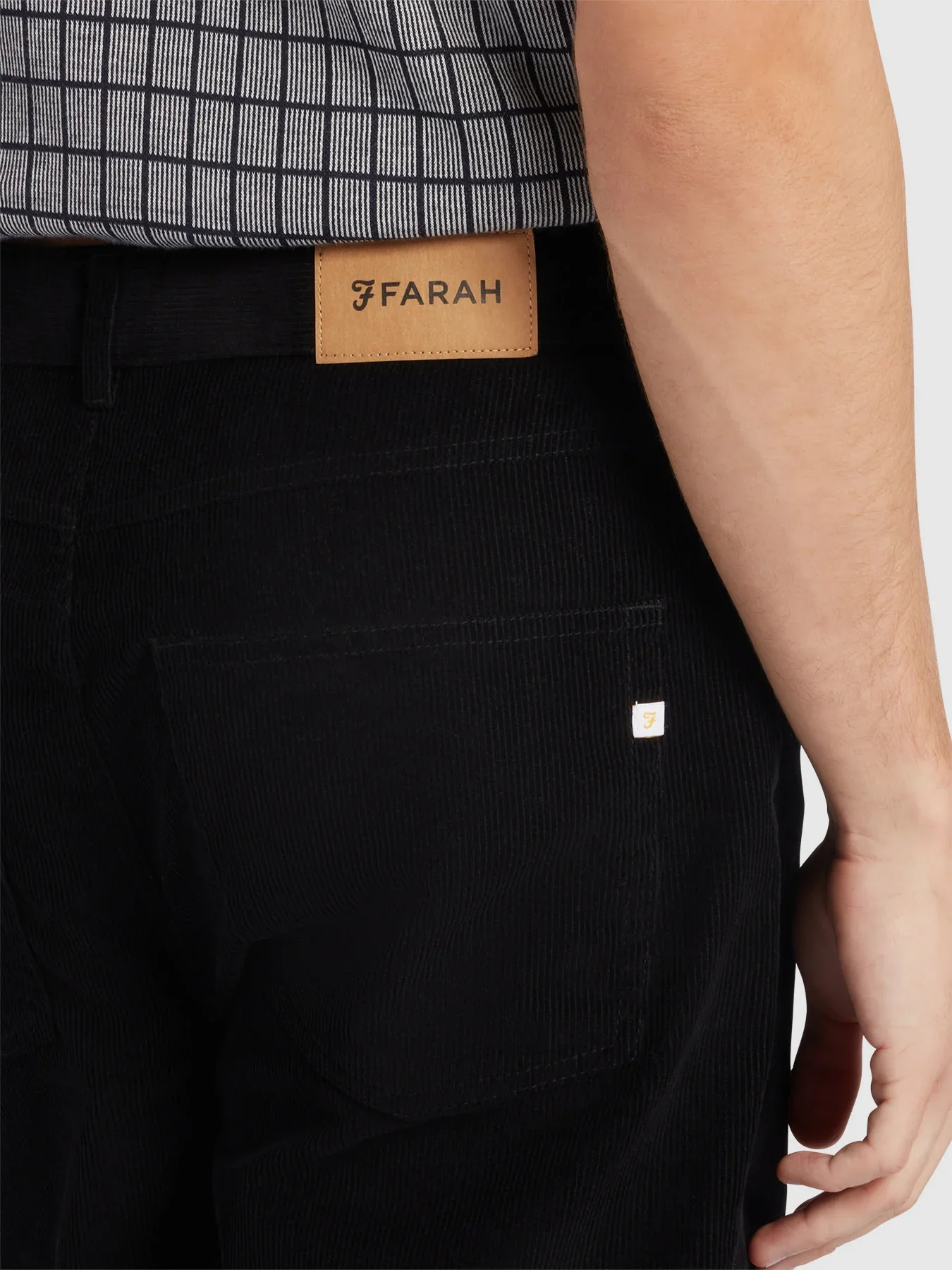 Farah Norwood Regular Fit Cord Trousers In Black - Image 3