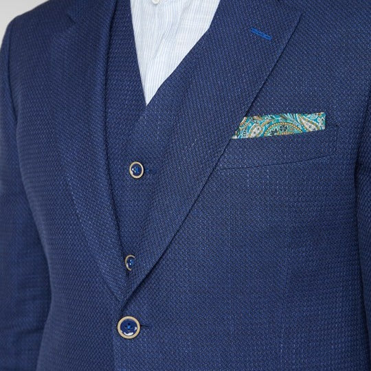 Gibson Hallfield Blue Textured Jacket - Image 4
