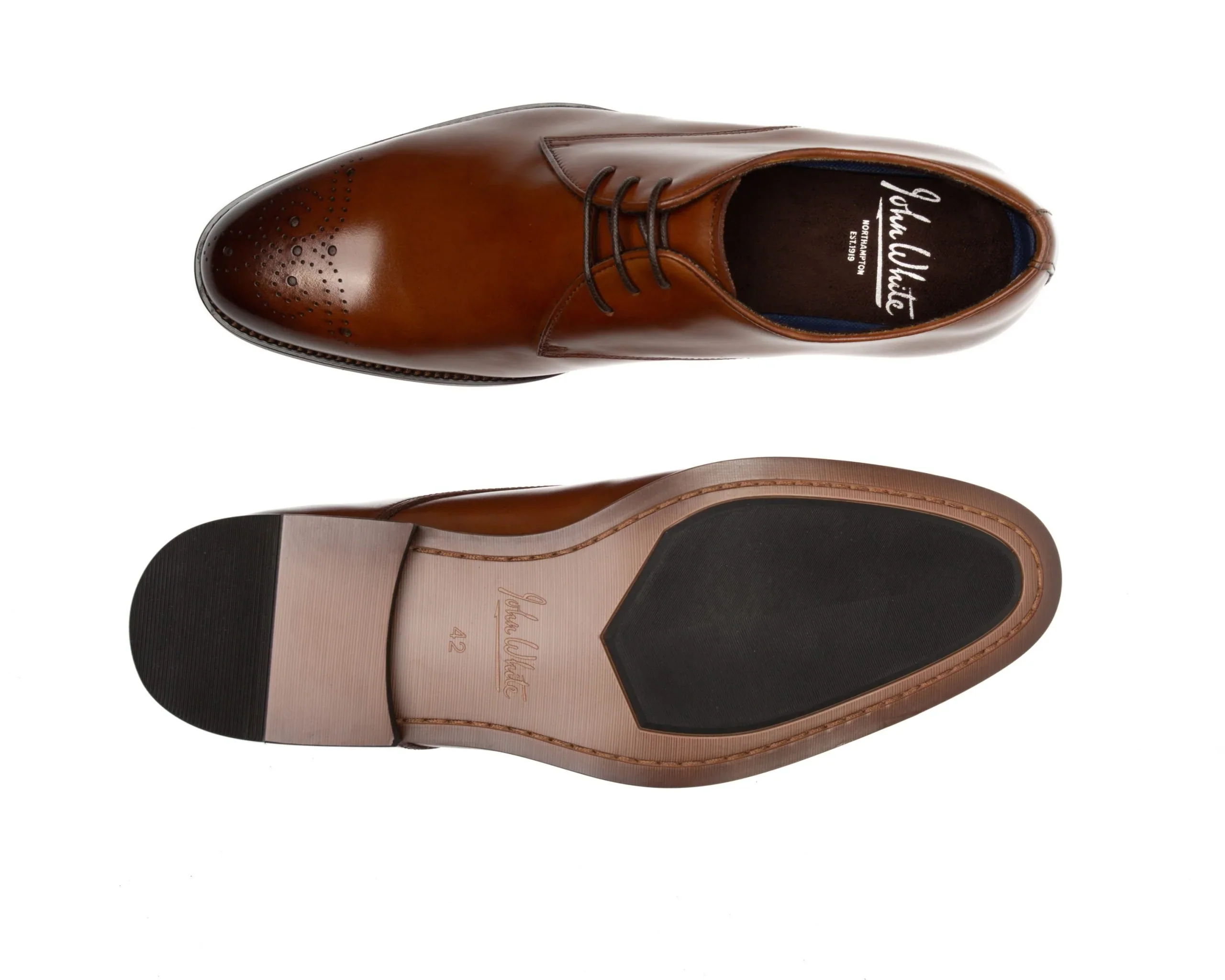 John White Romsey Tan Derby Shoes - Image 4