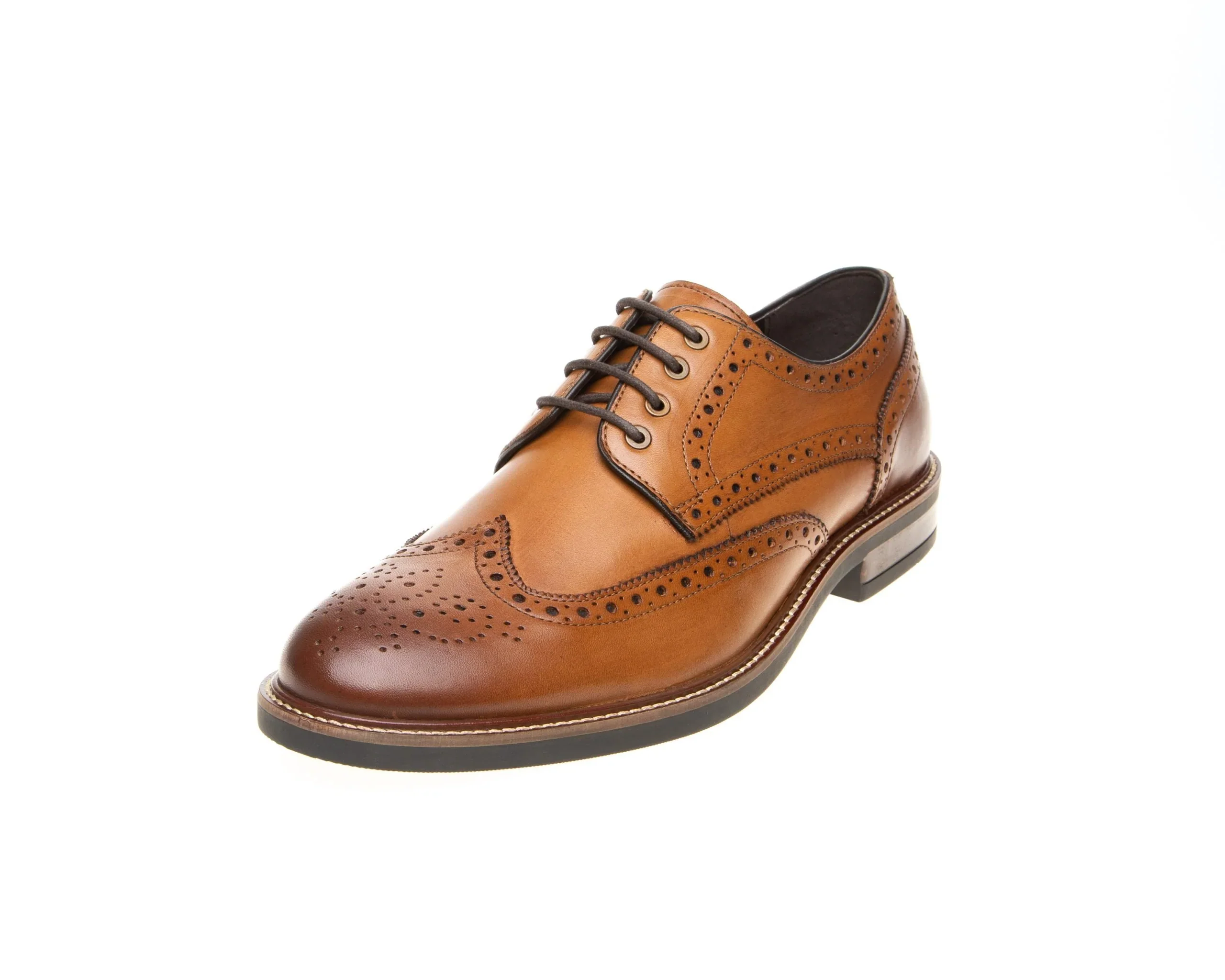 John White Stokes Tan Brogue Shoes - Image 3