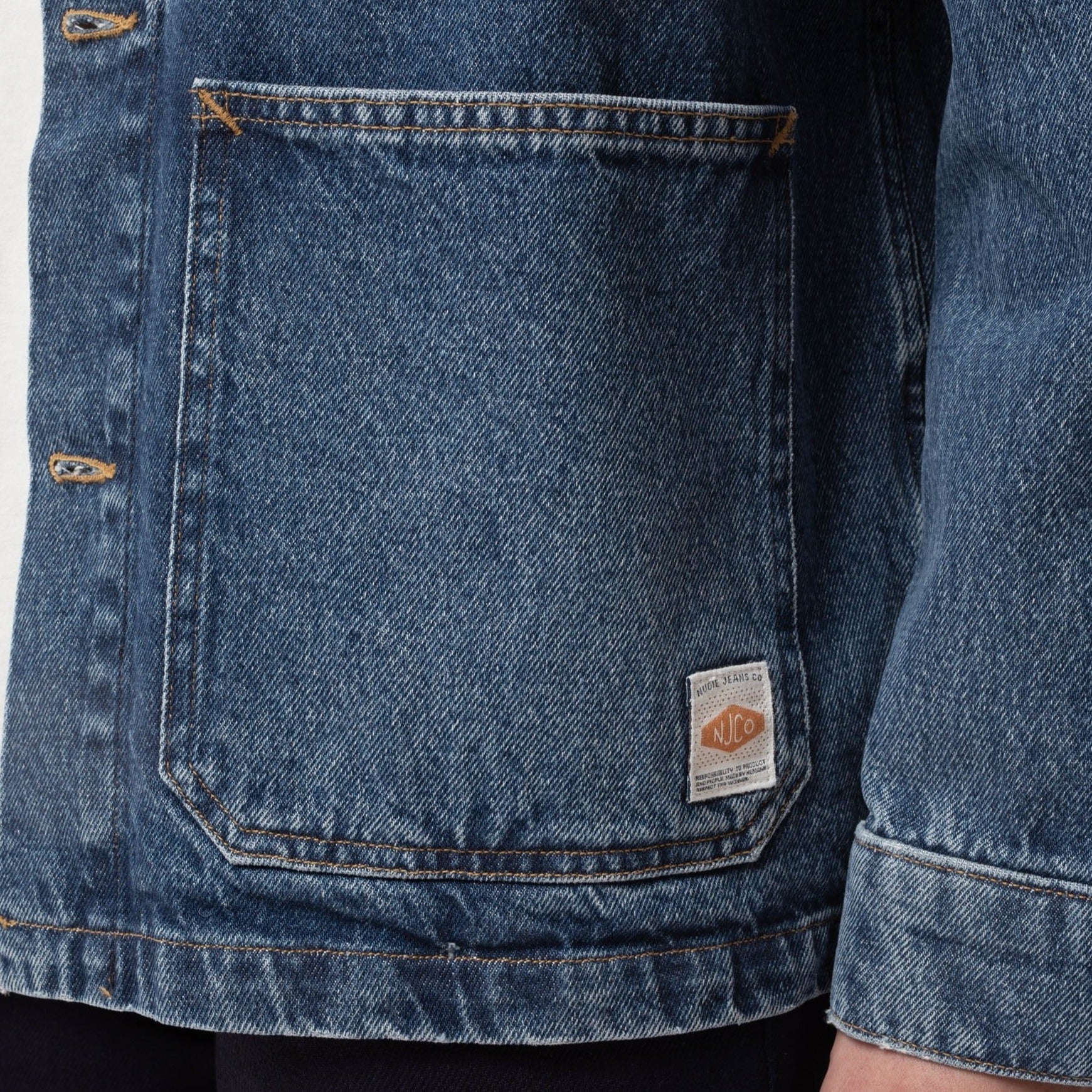 Nudie Barney 90s Blue Denim Jacket - Image 3