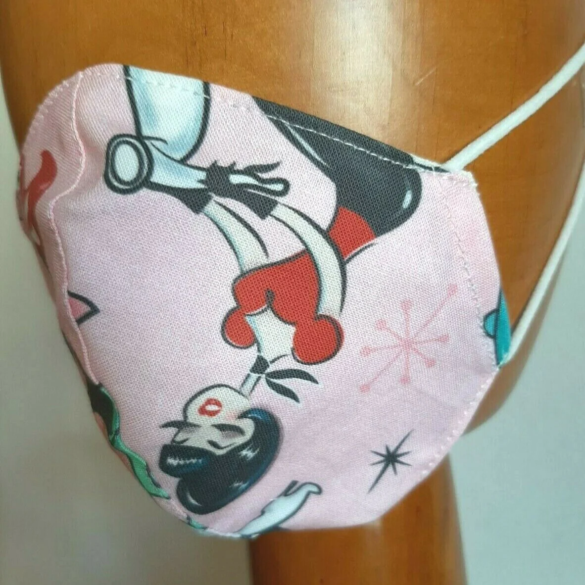 Premium Reusable 60's Scooter Print Double-Layer Face Mask with Built in Filter - Image 3